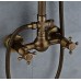 Rozin Bathroom 2 Knobs Mixing Rainfall Shower Faucet Unit with Handheld Sprayer Antique Brass - B077B64MLT